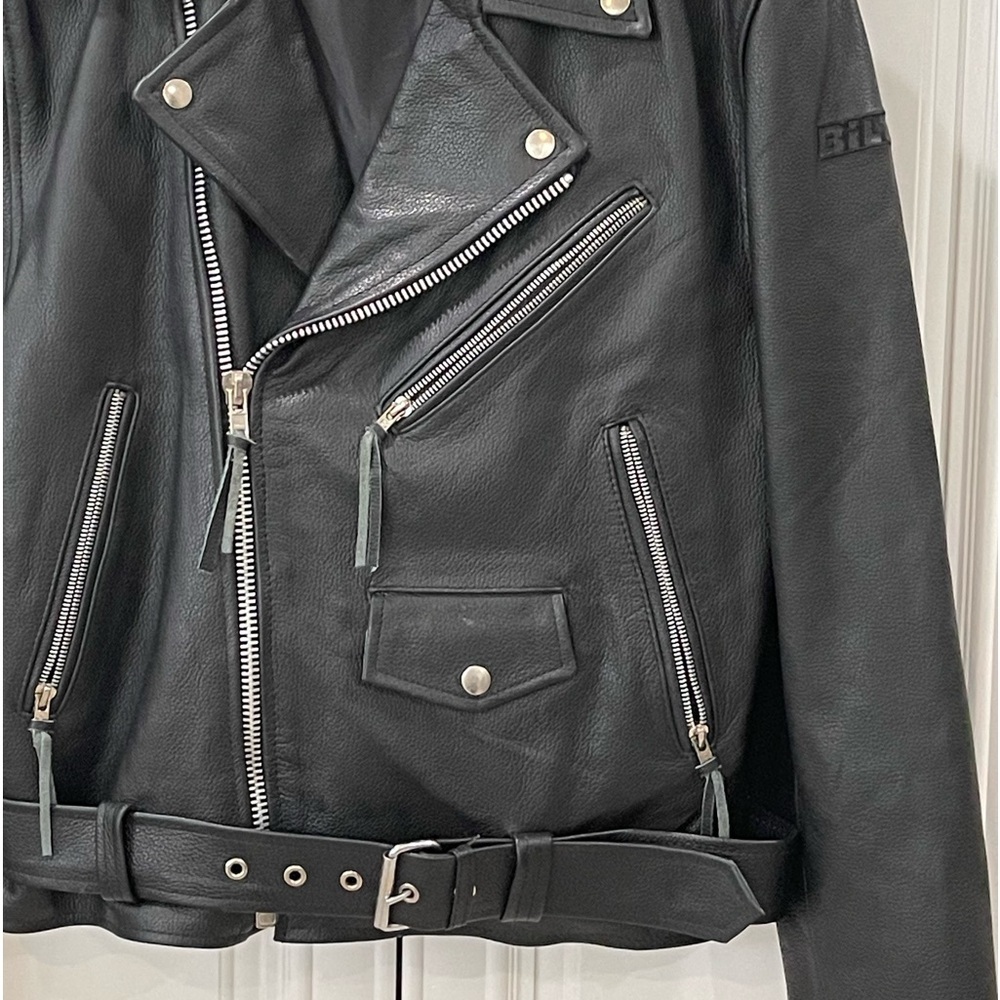 CUSTOM BILT BLACK LEATHER MOTORCYCLE MOTORS BIKER JACKET - SIZE SMALL - Picture 6 of 17
